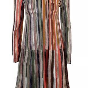 Missoni Vibrant Long Sleeve Striped Dress